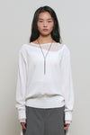 General Idea WOMAN Tie Unbalanced Layered Pullover