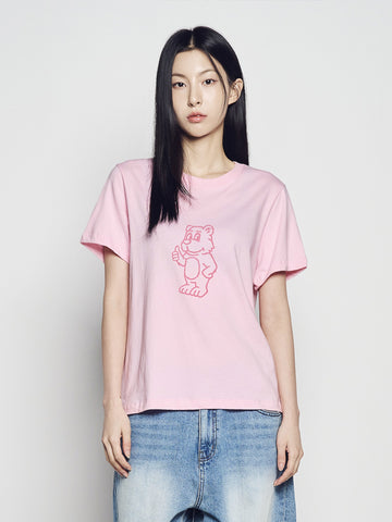 ADLV Woman Basic AC Bear Short Sleeve T-Shirt