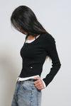 General Idea WOMAN Strap Layered Cardigan