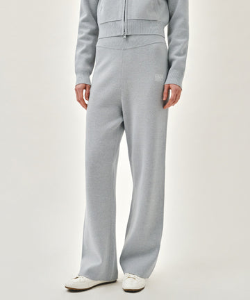 Marithé François Girbaud W CLASSIC LOGO KNIT PANTS heather gray
