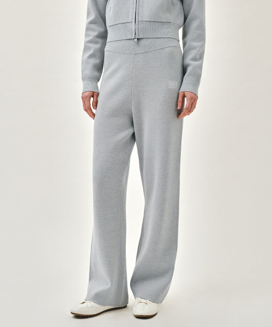 Marithé François Girbaud W CLASSIC LOGO KNIT PANTS heather gray