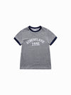 ADLV Woman Classic Logo Embroidery Ringer Short Sleeve T-Shirt