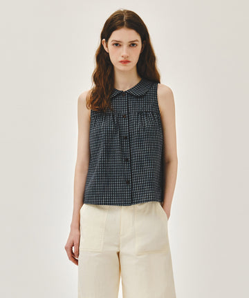 Marithé François Girbaud W ROUND COLLAR SLEEVELESS BLOUSE