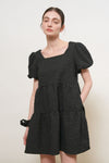General Idea WOMAN Wrinkle Volume Puff One-Piece [BLACK]
