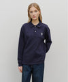 Marithé François Girbaud CREST LOGO JERSEY POLO LONG SLEEVE Light Heather Gray