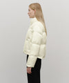 Marithé François Girbaud Women's Glossy Crop Down Jacket in Ivory