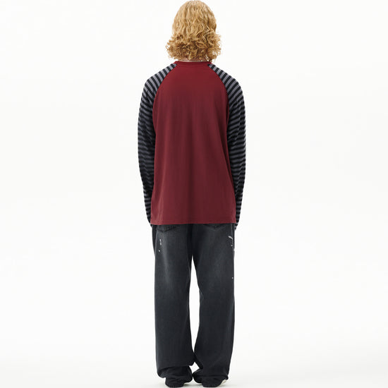 Mahagrid Rock Star Raglan Stripe Long Sleeve Tee