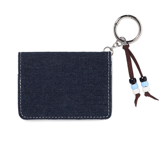 Cavish CAVISH X LELBO BROWN CHECK APPLIQUE DENIM WALLET