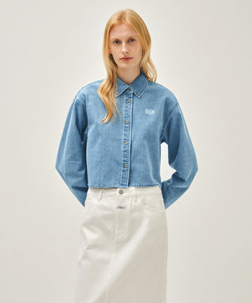 Marithé François Girbaud W CROP DENIM SHIRT