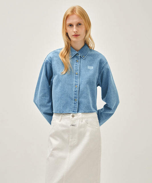 Marithé François Girbaud W CROP DENIM SHIRT