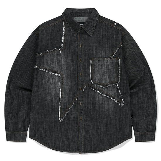 Mahagrid Star Raw Cut Denim Shirt