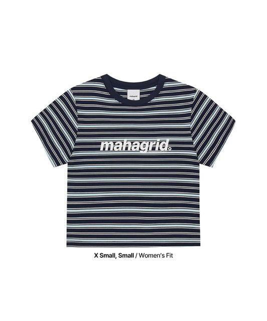 Mahagrid Stripe Basic Logo Tee