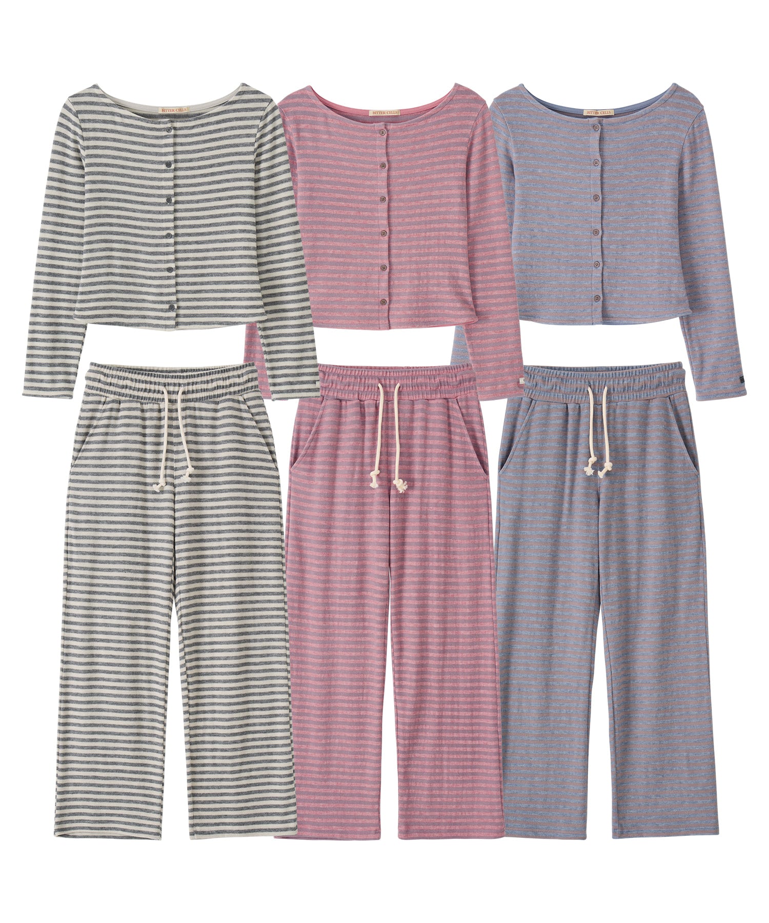 Bitter Cells [Set] Essential ST Knit Cardigan & Pants - 3 Colors