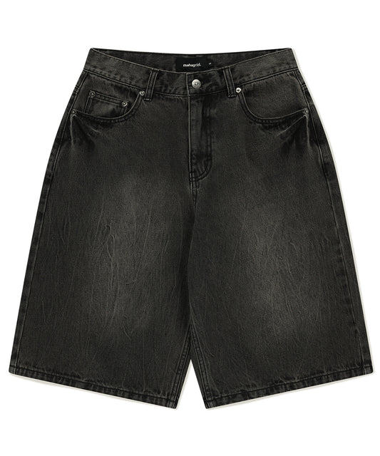 Mahagrid Mud Washing Denim Short