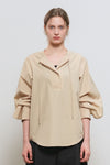 General Idea WOMAN Slit Neck Cape Blouse
