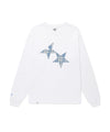 Cavish Twin Star Check Applique Long Sleeve Tee in White