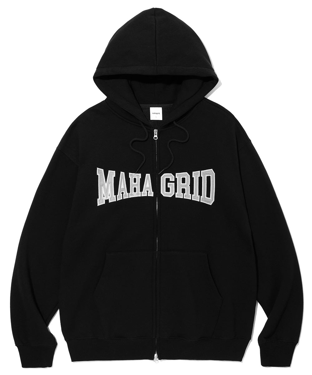 Mahagrid Applique Zip Up Hoodie