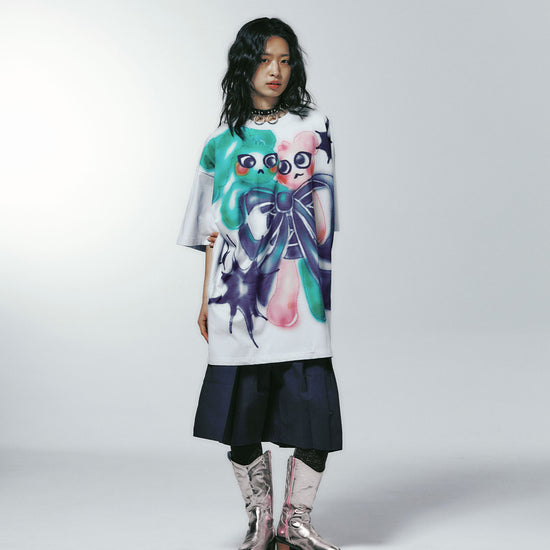 Nice Ghost Club Bunny Bear Spray Art Big Big Tee