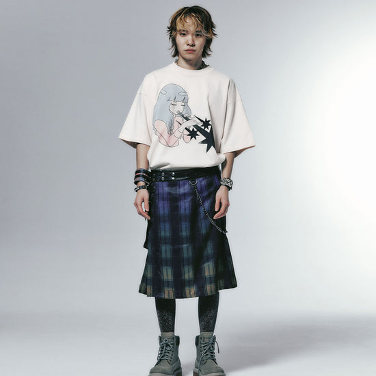 Nice Ghost Club Girl Blowing Symbol Big Tee [Beige]