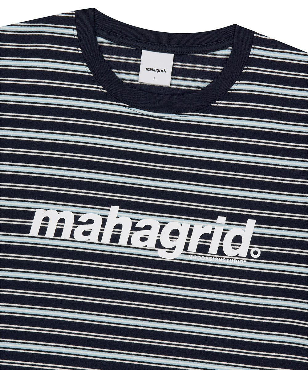 Mahagrid Stripe Basic Logo Tee