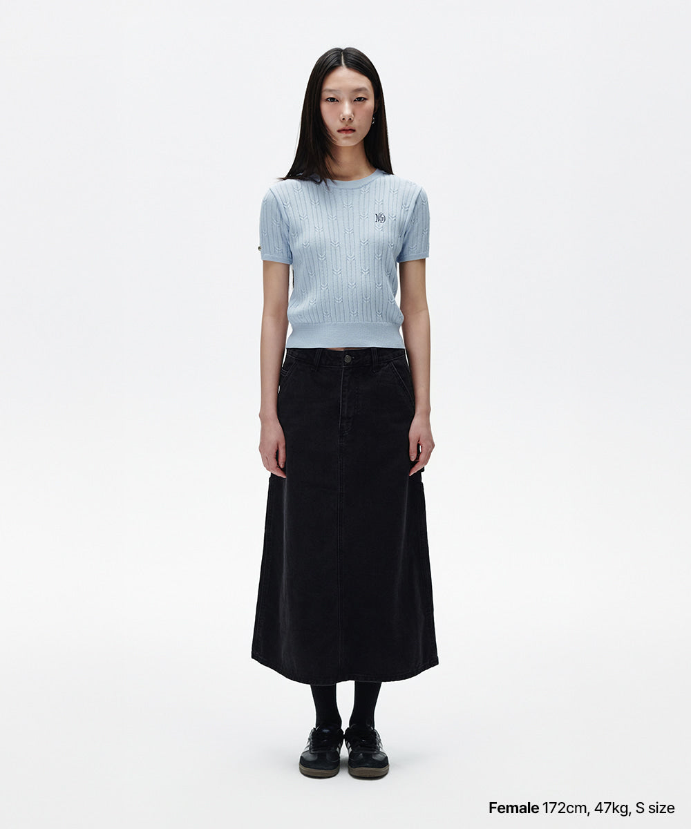 Mahagrid Cable Half Sleeve Knit