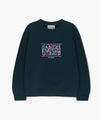 Marithé François Girbaud Kids Doodle Classic Logo Sweatshirt in Brushed Dark Green