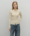 Marithé François Girbaud W Slim Fit Collar Cardigan Cream