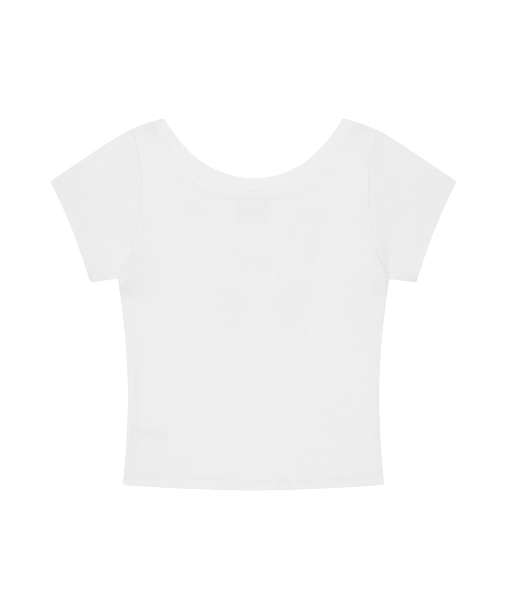 Mahagrid Butterfly Goth Wide Neck Crop Tee