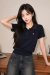 General Idea WOMAN Airy Essential Collar Half Knit