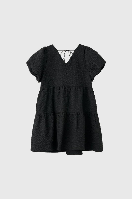 General Idea WOMAN Wrinkle Volume Puff One-Piece [BLACK]