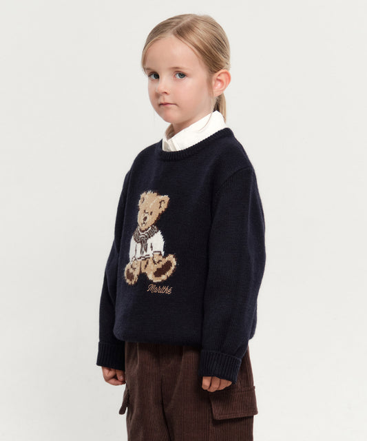 Marithé François Girbaud Kids Bear Jacquard Knit Pullover