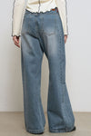 General Idea WOMAN Snap Detail Wide Denim Pants