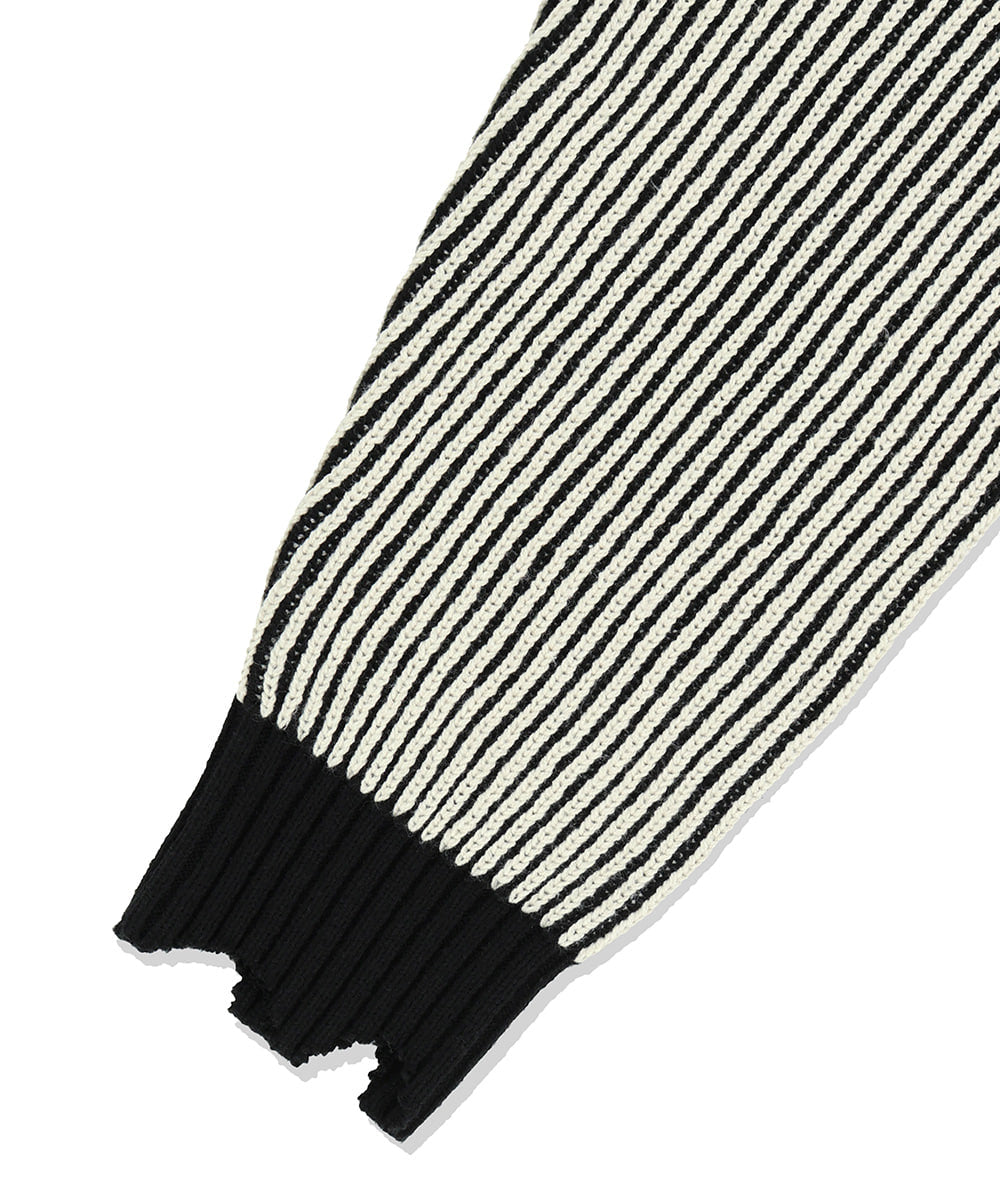Mahagrid CUTTING CONTRAST HALF ZIP-UP KNIT
