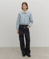 Marithé François Girbaud Women's Crop Shearling Denim Jacket in Ecru
