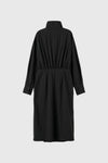 General Idea WOMAN High-Neck Zip-Up Wrap Dress [BLACK]
