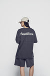 ADLV Chain Embossing Script Printing Short Sleeve T-Shirt