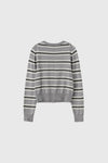 General Idea WOMAN Multi Stripe Crew Neck Cardigan