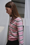 General Idea WOMAN Multi Stripe Crew Neck Cardigan