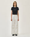 Marithé François Girbaud W CLASSIC LOGO APPLIQUE RINGER CROP TEE ivory
