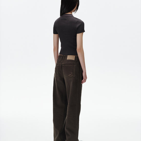 Mahagrid Button-Up Collar Knit