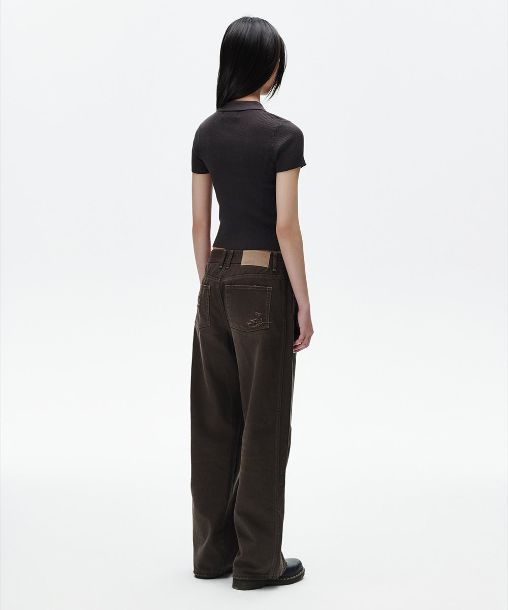 Mahagrid Button-Up Collar Knit