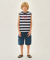 Marithé François Girbaud Kids Marine Stripe Sleeveless