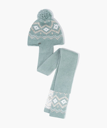 Marithé François Girbaud Kids Nordic Balaclava Muffler in Mint