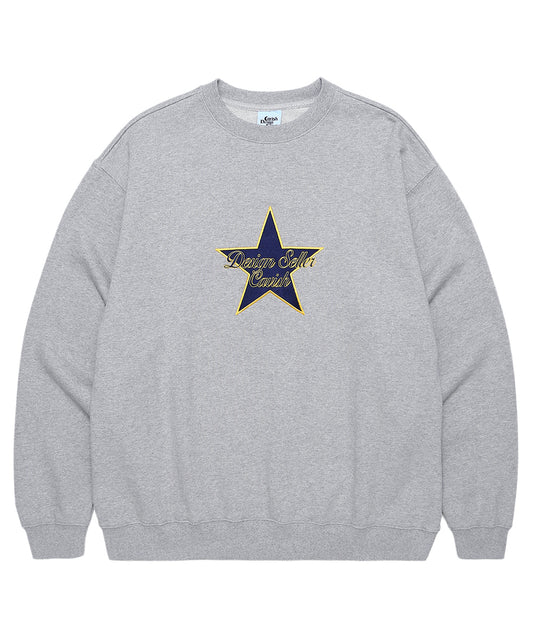 Cavish Star Logo Embroidery Sweatshirt in Grey