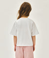 Marithé François Girbaud Kids Classic Ballet Logo Semi Crop Tee White