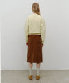 Marithé François Girbaud Women's Classic Corduroy Midi Skirt in Brown