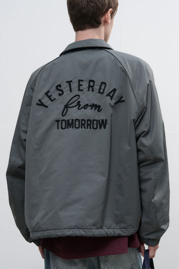 General Idea Unisex Fleece-Lined Coach Jacket [Charcoal]