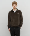 Marithé François Girbaud Classic Logo Collared Velour Sweatshirt Brown