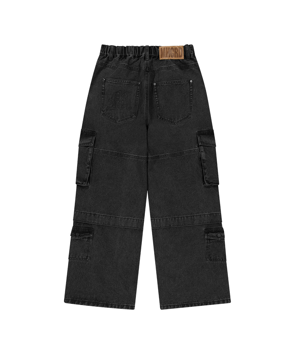 Mahagrid Wide Cargo Denim Pant