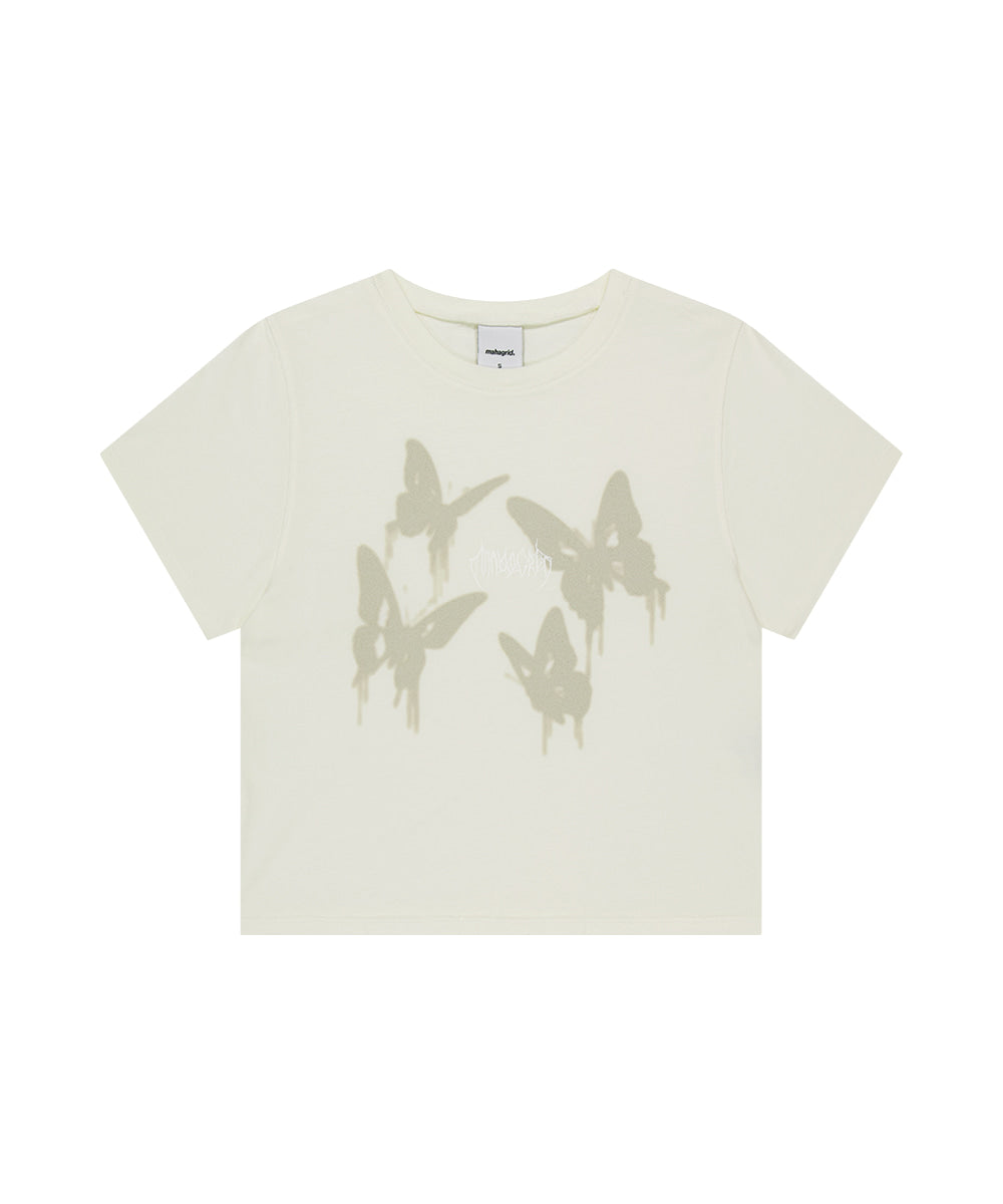 Mahagrid Pigment Butterfly Goth Crop Tee